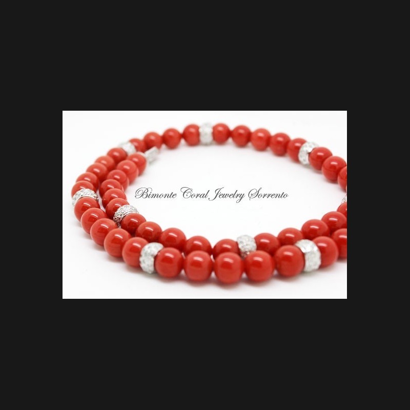 "Gorica" Coral and Diamonds Necklace
