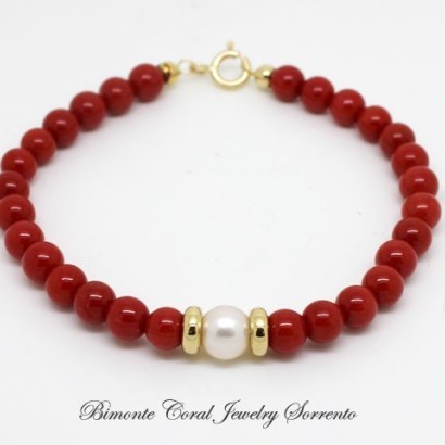 "Luna" Red Italian Coral Bracelet