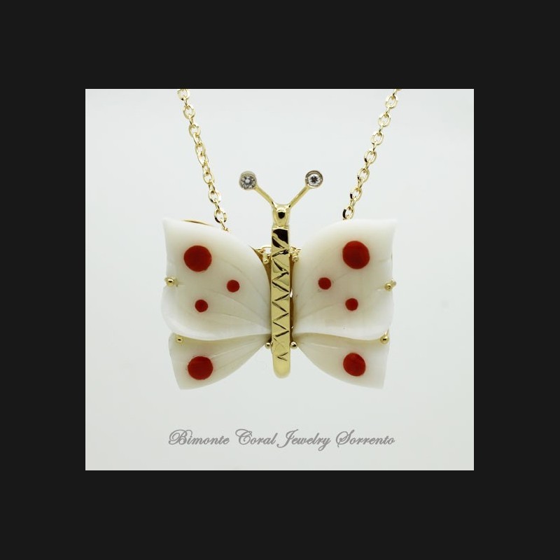 "Papillon" White Coral Necklace