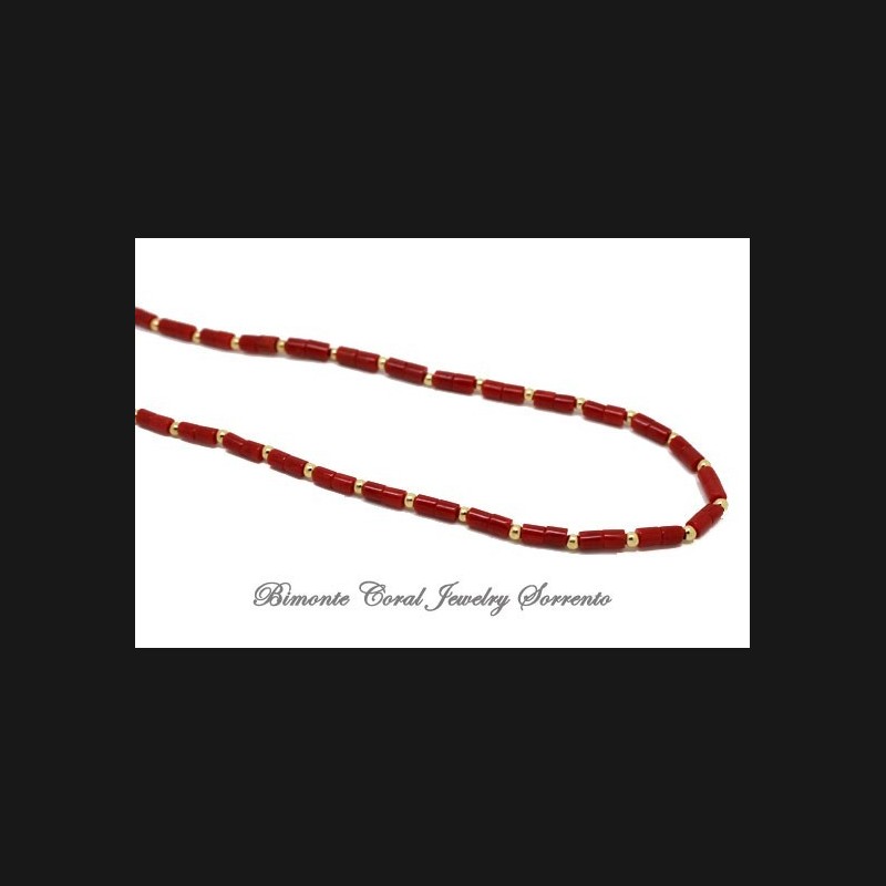 "Santi" Red Coral and Gold Necklace