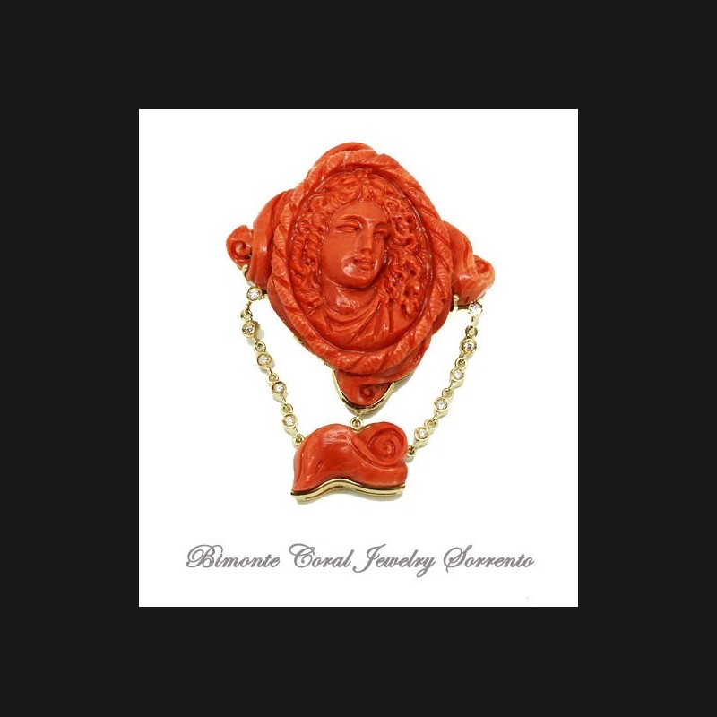 "Sofia" Coral Necklace, Pendant and Brooch