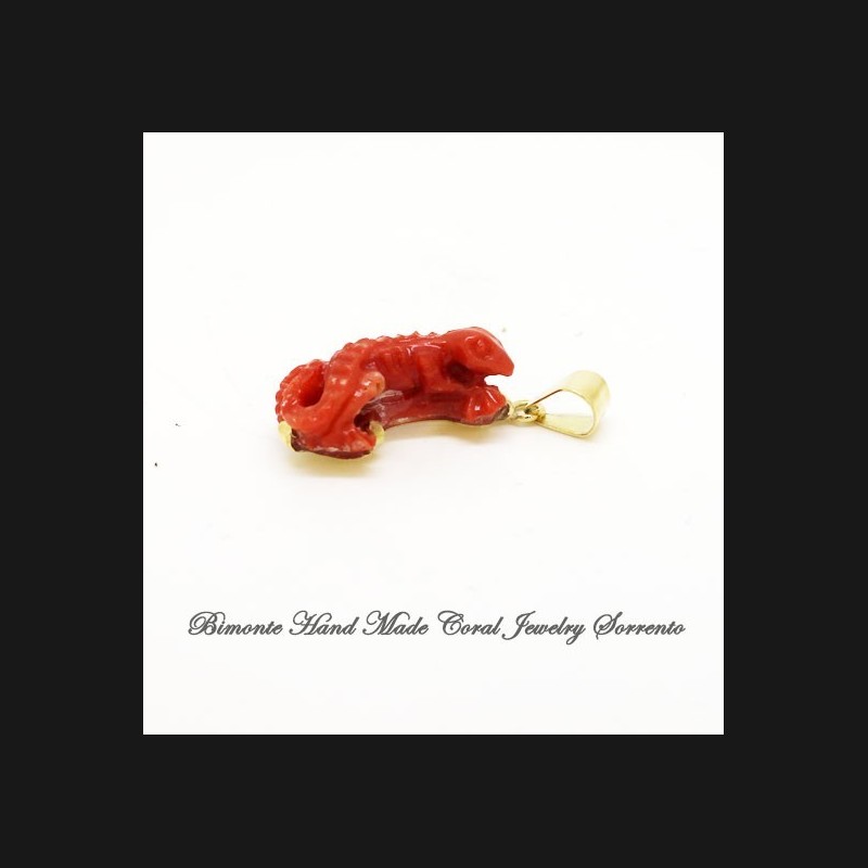 "Geko" Coral Pendant