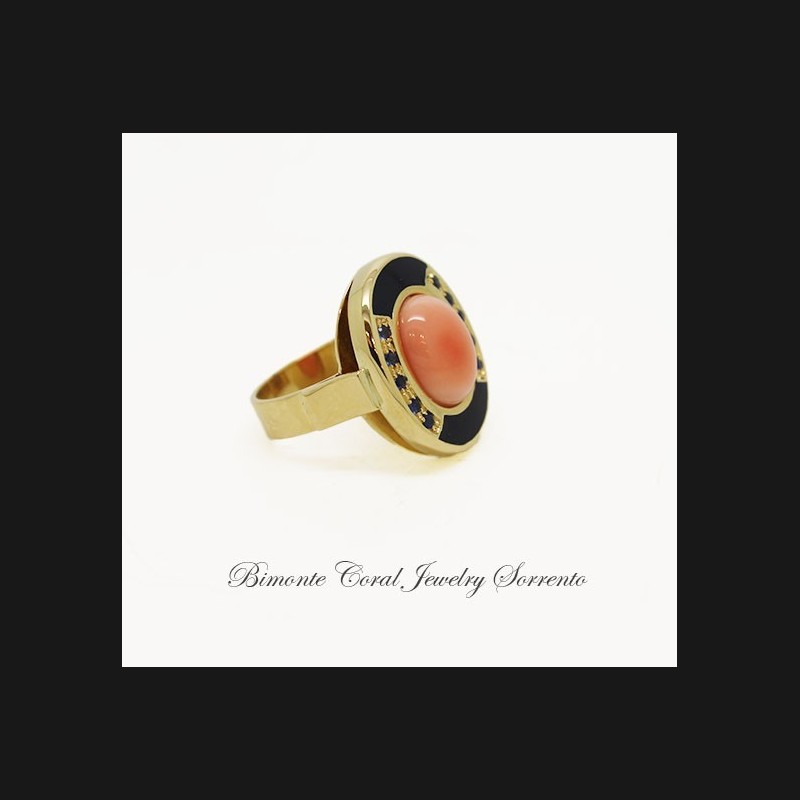 "Zaffiro" Pink Coral Stone ring