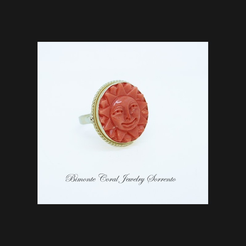"Smiling Sun" Coral Ring