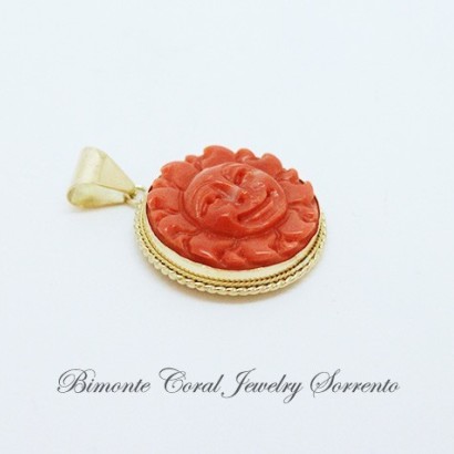 "Smiling Sun" Coral Pendant